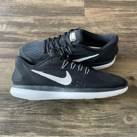 Nike Flex 2017 Womens 8 Running Sneakers Black Lace Up Comfort Low 898476-001 - Picture 5 of 16